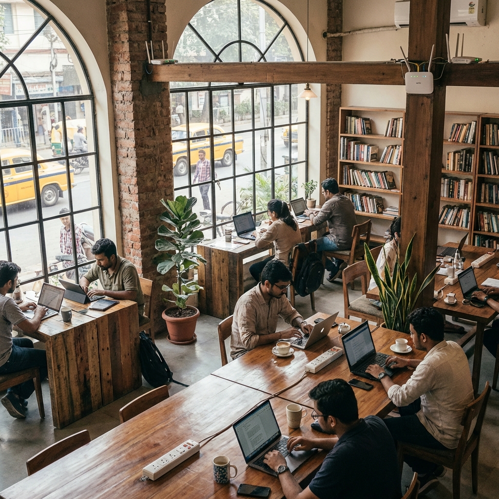 Coworking space in Kolkata cafe